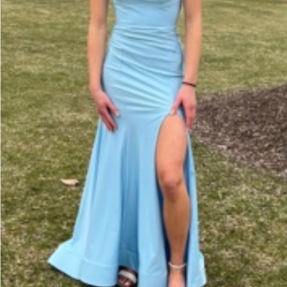 Sherri Hill Light Blue Prom Dress